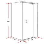 Shower Screen 1200x900x1900mm Framed Safety Glass Pivot Door By Della Francesca