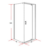 Shower Screen 900x700x1900mm Framed Safety Glass Pivot Door By Della Francesca