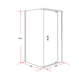 Shower Screen 1000x1000x1900mm Framed Safety Glass Pivot Door By Della Francesca