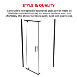 Shower Screen 1000x800x1900mm Framed Safety Glass Pivot Door By Della Francesca - Top-Down View