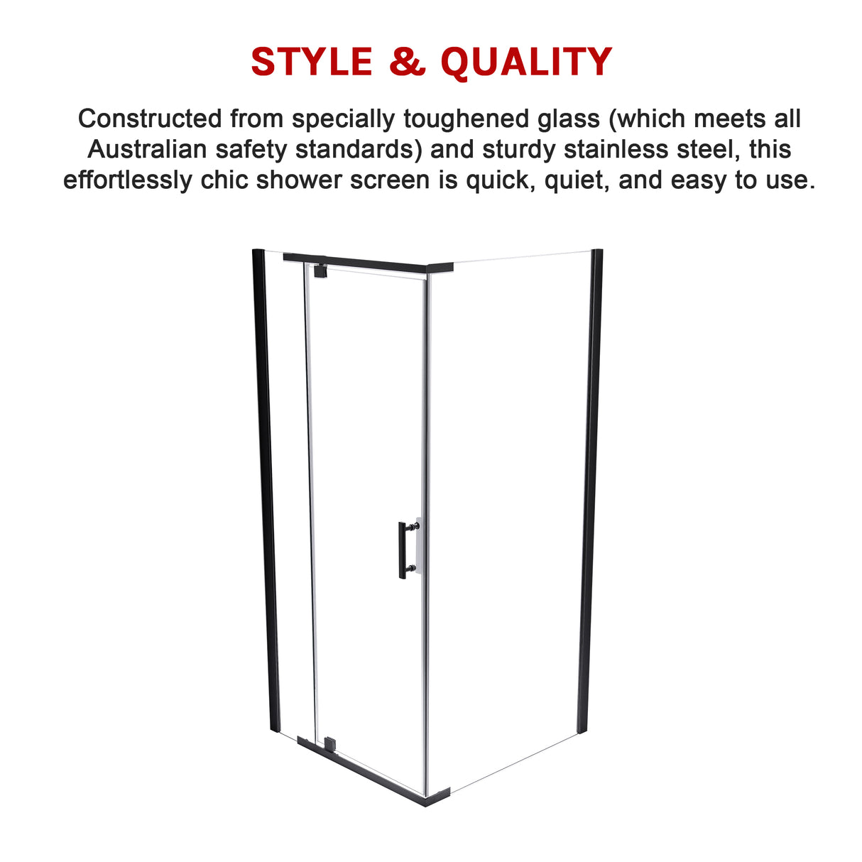 Shower Screen 1000x900x1900mm Framed Safety Glass Pivot Door By Della Francesca