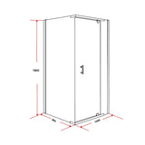 Shower Screen 1000x900x1900mm Framed Safety Glass Pivot Door By Della Francesca