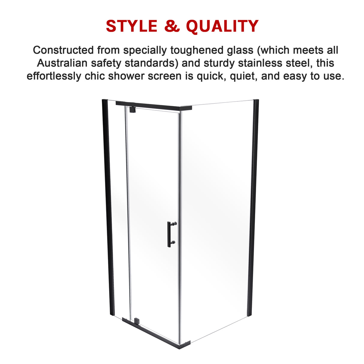 Shower Screen 1200x900x1900mm Framed Safety Glass Pivot Door By Della Francesca