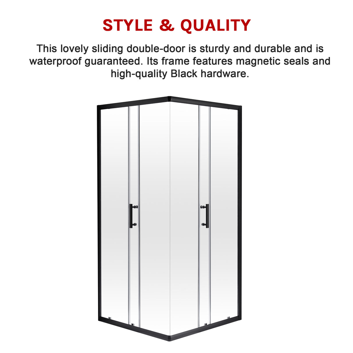 800 x 900mm Sliding Door Nano Safety Glass Shower Screen By Della Francesca