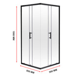 800 x 900mm Sliding Door Nano Safety Glass Shower Screen By Della Francesca - Low Angle