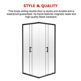 800 x 1200mm Sliding Door Nano Safety Glass Shower Screen By Della Francesca
