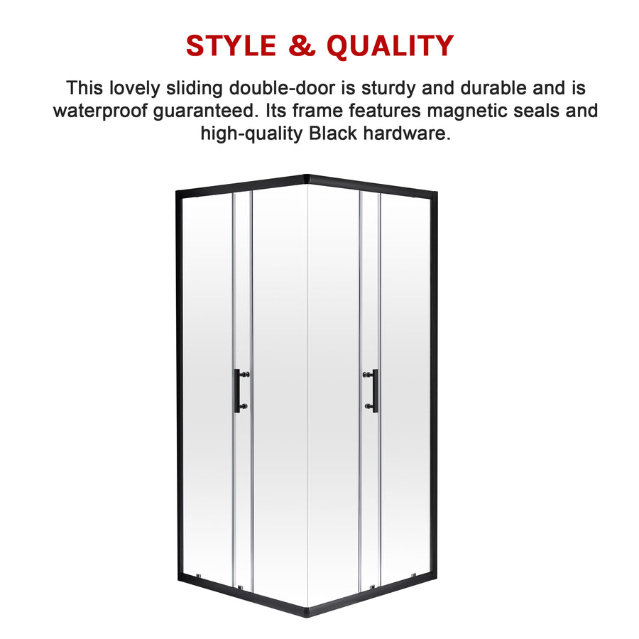 800 x 1200mm Sliding Door Nano Safety Glass Shower Screen By Della Francesca