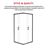 900 x 1200mm Sliding Door Nano Safety Glass Shower Screen By Della Francesca - Close-Up Angle