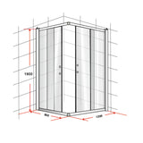 900 x 1200mm Sliding Door Nano Safety Glass Shower Screen By Della Francesca