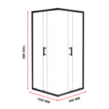 1000 x 800mm Sliding Door Nano Safety Glass Shower Screen By Della Francesca