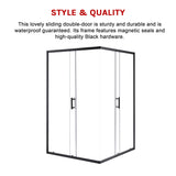 1000 x 900mm Sliding Door Nano Safety Glass Shower Screen By Della Francesca - Close-Up Angle