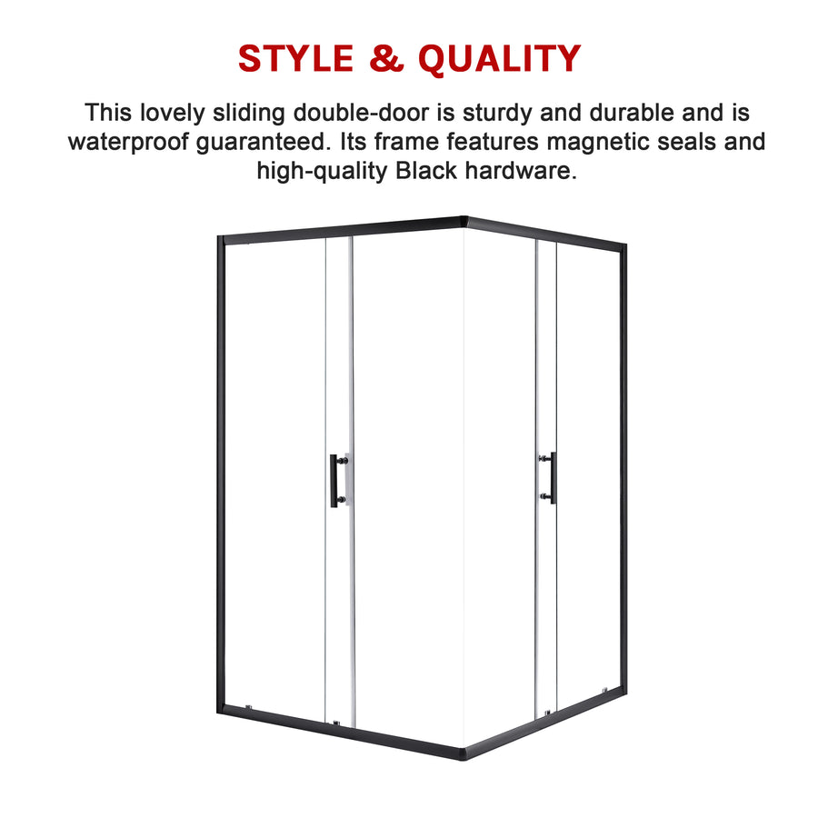 1000 x 1000mm Sliding Door Nano Safety Glass Shower Screen By Della Francesca