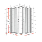 1000 x 1000mm Sliding Door Nano Safety Glass Shower Screen By Della Francesca