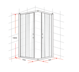 1200 x 900mm Sliding Door Nano Safety Glass Shower Screen By Della Francesca