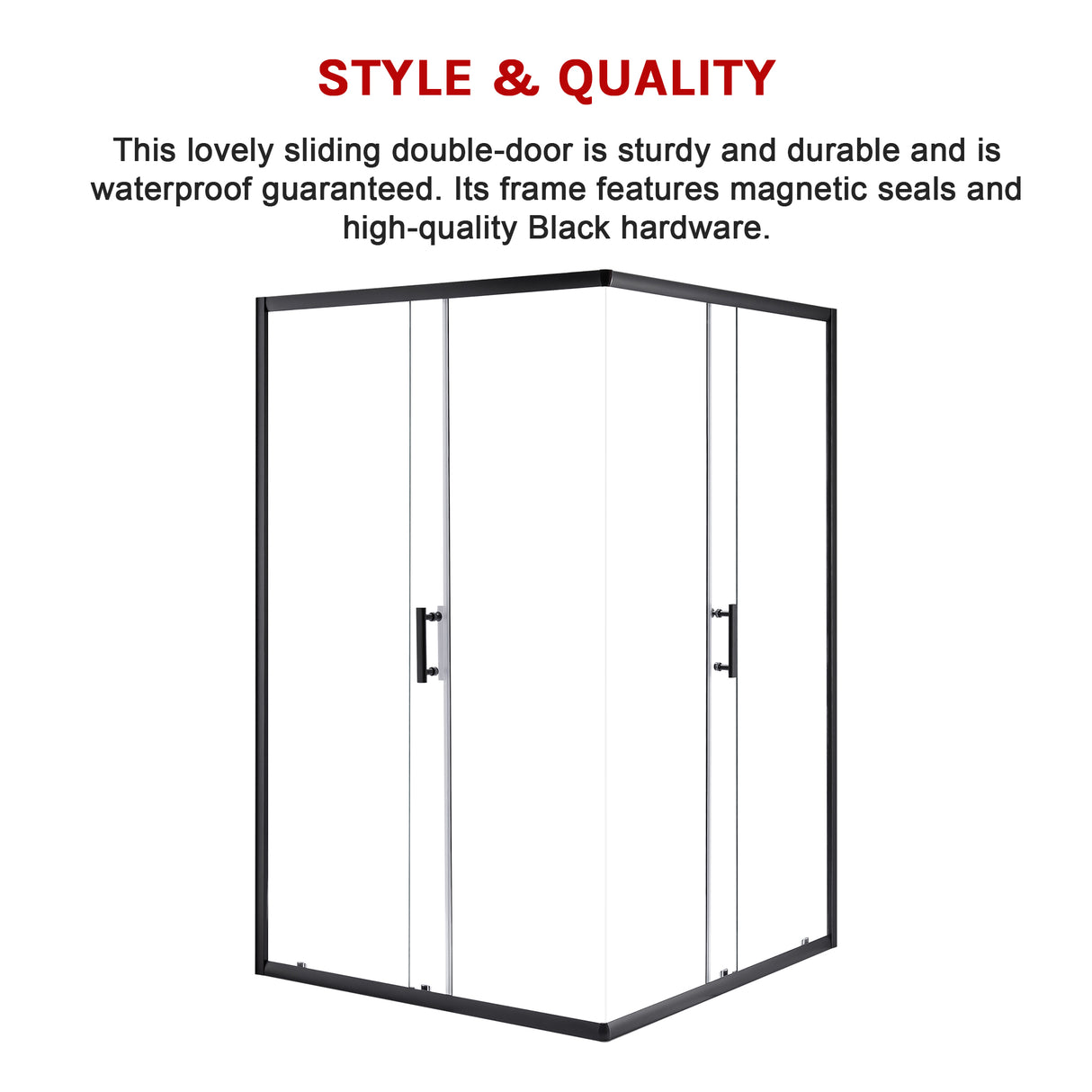 1200 x 1000mm Sliding Door Nano Safety Glass Shower Screen By Della Francesca