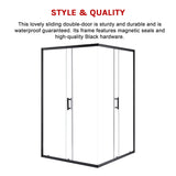 1200 x 1200mm Sliding Door Nano Safety Glass Shower Screen By Della Francesca - Close-Up Angle