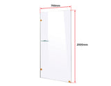 700 x 2000mm Frameless 10mm Safety Glass Shower Screen - Rear View