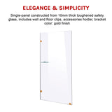 700 x 2100mm Frameless 10mm Safety Glass Shower Screen