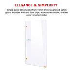 900 x 2100mm Frameless 10mm Safety Glass Shower Screen