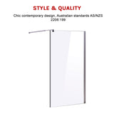 1000 x 2000mm Frameless 10mm Safety Glass Shower Screen