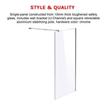 1100 x 2100mm Frameless 10mm Safety Glass Shower Screen
