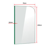 700 x 1450mm Frameless Bath Panel 10mm Glass Shower Screen By Della Francesca - Rear View