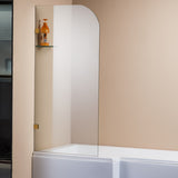 700 x 1450mm Frameless Bath Panel 10mm Glass Shower Screen By Della Francesca - Side View
