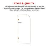 700 x 1450mm Frameless Bath Panel 10mm Glass Shower Screen By Della Francesca - Rear View