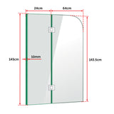 900 x 1450mm Frameless Bath Panel 10mm Glass Shower Screen By Della Francesca