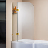 900 x 1450mm Frameless Bath Panel 10mm Glass Shower Screen By Della Francesca - Side View