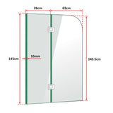 900 x 1450mm Frameless Bath Panel 10mm Glass Shower Screen By Della Francesca - Low Angle