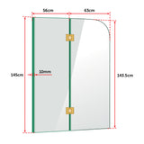 1200 x 1450mm Frameless Bath Panel 10mm Glass Shower Screen By Della Francesca - Low Angle