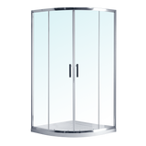 100 x 100cm Rounded Sliding 6mm Curved Shower Screen with Base in Chrome - Top-Down View