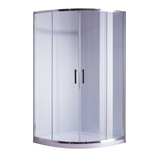 90 x 90cm Rounded Sliding 6mm Curved Shower Screen with Base in Chrome - Side View