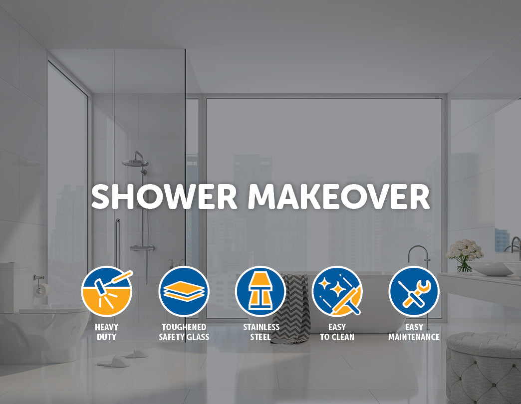 1000 x 1000mm Frameless 10mm Glass Shower Screen By Della Francesca