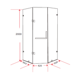 1000 x 1000mm Frameless 10mm Glass Shower Screen By Della Francesca