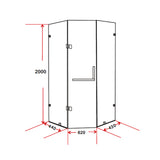 900 x 900mm Frameless 10mm Glass Shower Screen By Della Francesca - Low Angle