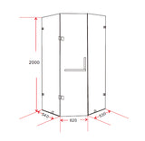 1000 x 1000mm Frameless 10mm Glass Shower Screen By Della Francesca - Extra Image