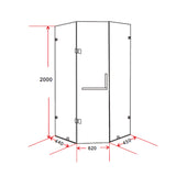 900 x 900mm Frameless 10mm Glass Shower Screen By Della Francesca - Low Angle