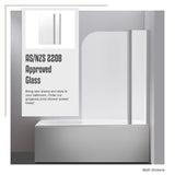 180 Degree Pivot Door 6mm Safety Glass Bath Shower Screen 1200x1400mm - Extra Image