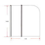 180 Degree Pivot Door 6mm Safety Glass Bath Shower Screen 1200x1400mm - Extra Image