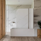 180 Degree Pivot Door 6mm Safety Glass Bath Shower Screen 1200x1400mm - Rear View
