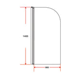 180 Degree Pivot Door 6mm Safety Glass Bath Shower Screen 900x1400mm By Della Francesca - Extra Image