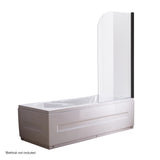 180 Degree Pivot Door 6mm Safety Glass Bath Shower Screen 900x1400mm By Della Francesca - Top-Down View