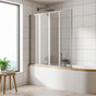 4 Fold Chrome Folding Bath Shower Screen Door Panel 1000 x 1400mm