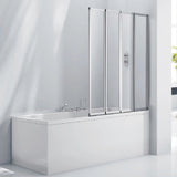 4 Fold Chrome Folding Bath Shower Screen Door Panel 1000 x 1400mm - Top-Down View