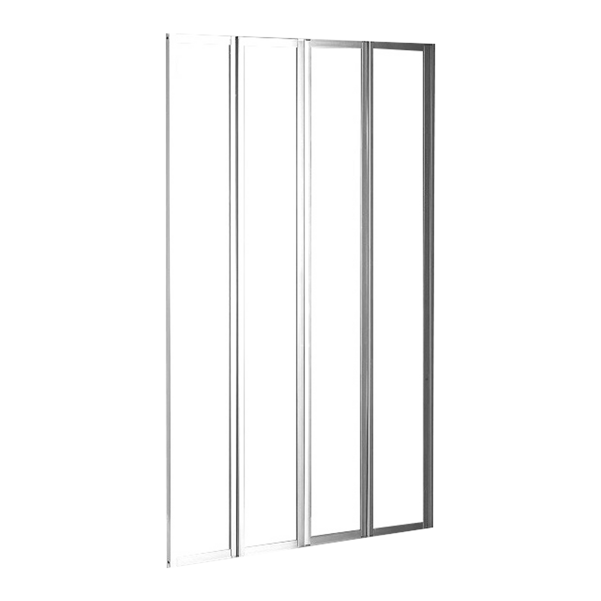 4 Fold Chrome Folding Bath Shower Screen Door Panel 1000 x 1400mm
