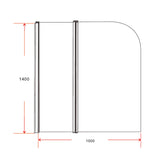 180 Degree Pivot Door 6mm Safety Glass Bath Shower Screen 1000x1400mm By Della Francesca
