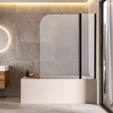 180 Degree Pivot Door 6mm Safety Glass Bath Shower Screen 800x1400mm - Top-Down View