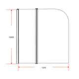 180 Degree Pivot Door 6mm Safety Glass Bath Shower Screen 800x1400mm - Extra Image